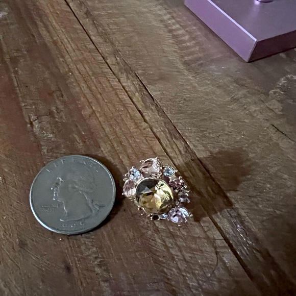 Beautiful citrine and clear gemstone cluster earrings - Picture 2 of 4